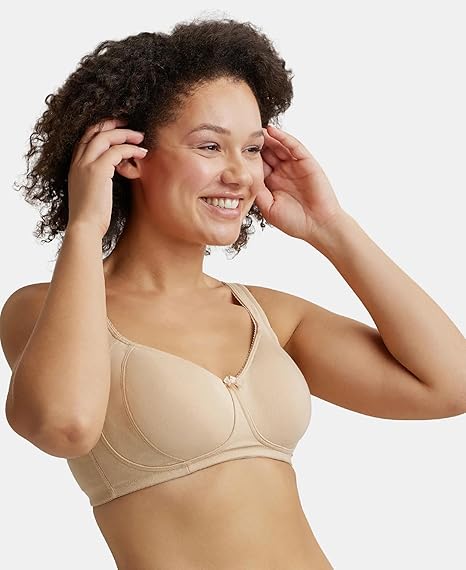 Jockey ES24 Plus Size Wirefree Cotton Bra – Full Coverage with Plush Lined Cups